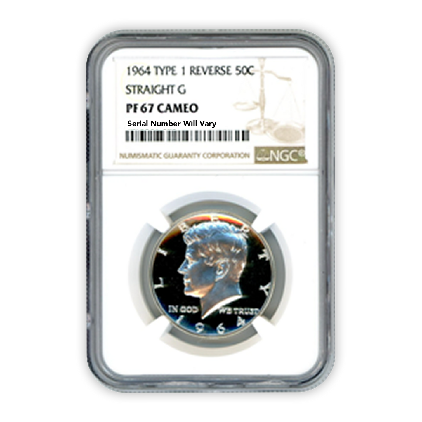 1964 Kennedy Half Dollar Philadelphia Cameo - Straight G Type 1 - NGC PF67