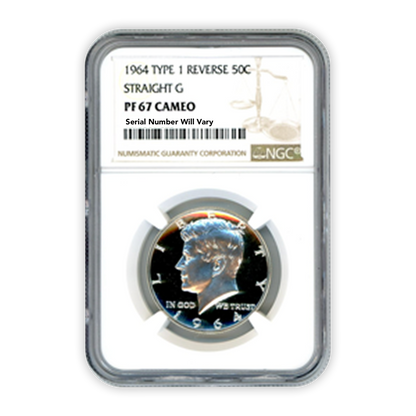 1964 Kennedy Half Dollar Philadelphia Cameo - Straight G Type 1 - NGC PF67