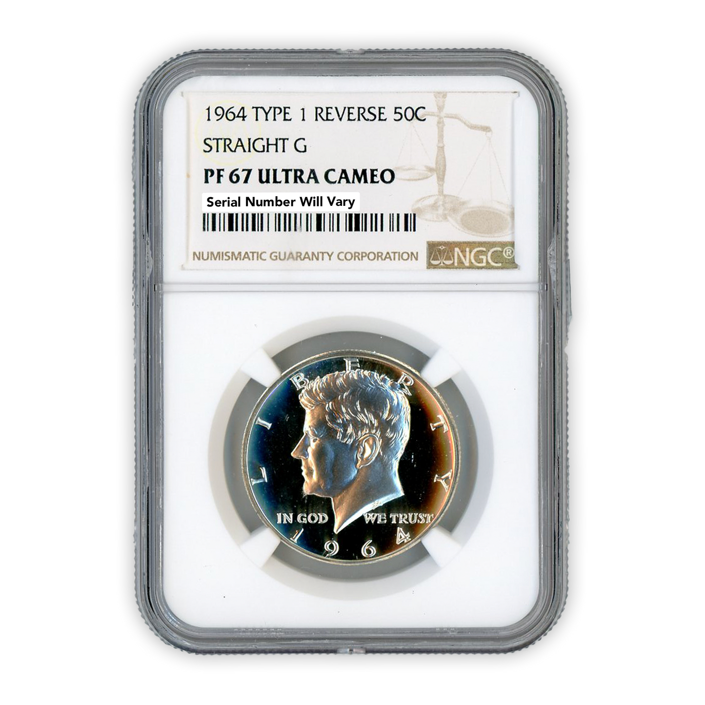 1964 Kennedy Half Dollar Philadelphia Ultra Cameo - Straight G Type 1 - NGC PF67