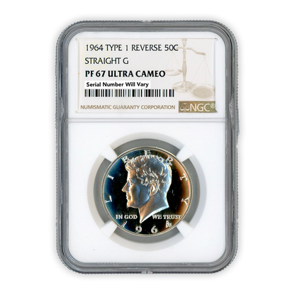 1964 Kennedy Half Dollar Philadelphia Ultra Cameo - Straight G Type 1 - NGC PF67