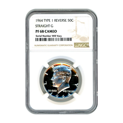 1964 Kennedy Half Dollar Philadelphia Cameo - Straight G Type 1 - NGC PF68