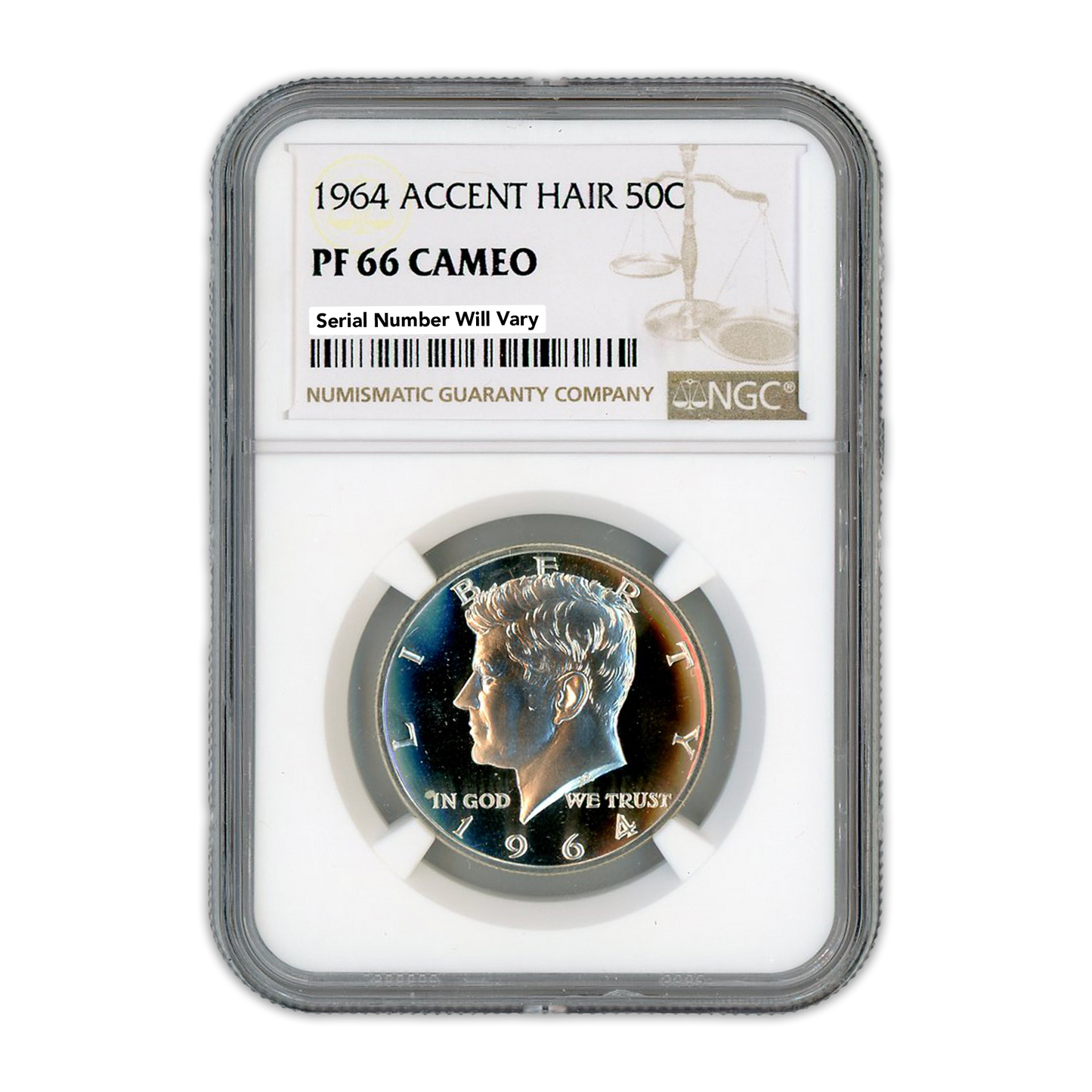 1964 Kennedy Silver Half Dollar Philadelphia - Accented Hair - NGC PF66 CAMEO