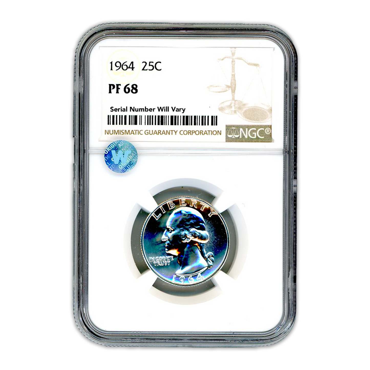 1964 Washington Silver Quarter Philadelphia -  NGC - PF68 Sight White