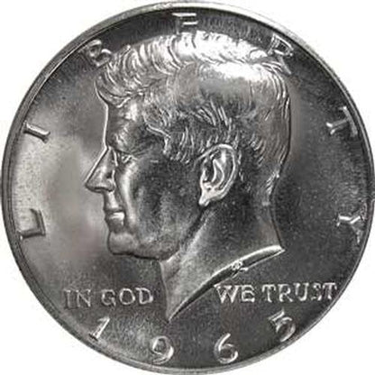 1965 Kennedy 40% Silver Half Dollar Roll of 20 - Uncirculated