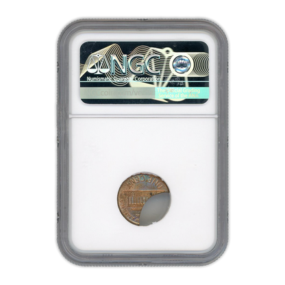 1966 Lincoln Cent Broadstruck On 45% Curved Clip - Mint Error NGC MS63 RD
