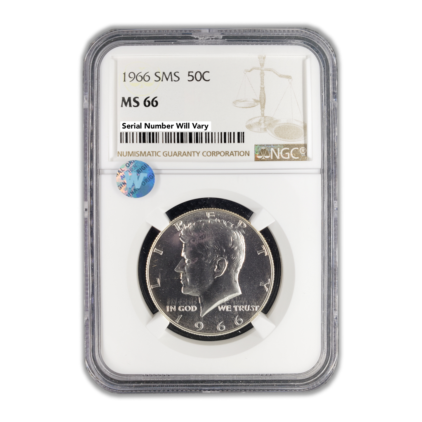 1966 Kennedy Half Dollar - Special Mint Set - NGC MS66 Sight White