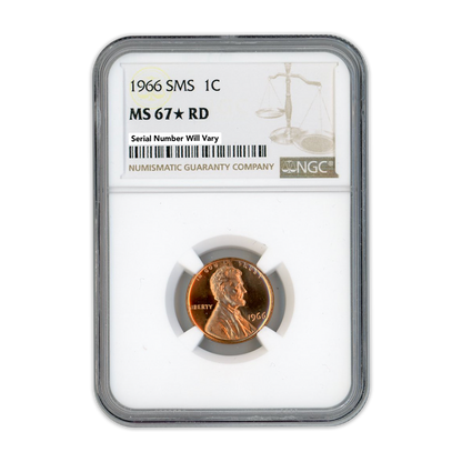 1966 Lincoln Cent - SMS NGC MS67 Star RD