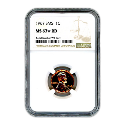 1967 Lincoln Cent - SMS NGC MS67 Star RD