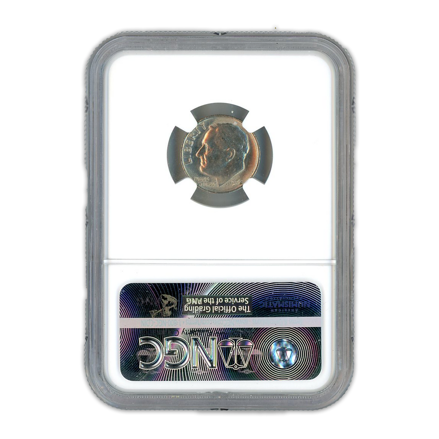 1972 Roosevelt Partial Missing Clad Layer on Reverse Mint Error NGC AU58