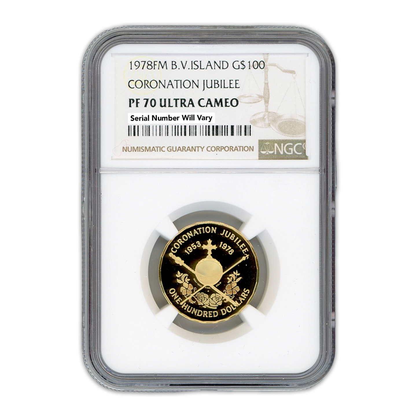 1978 FM B.V Island $100 Coronation Jubilee - NGC PF70 Ultra Cameo