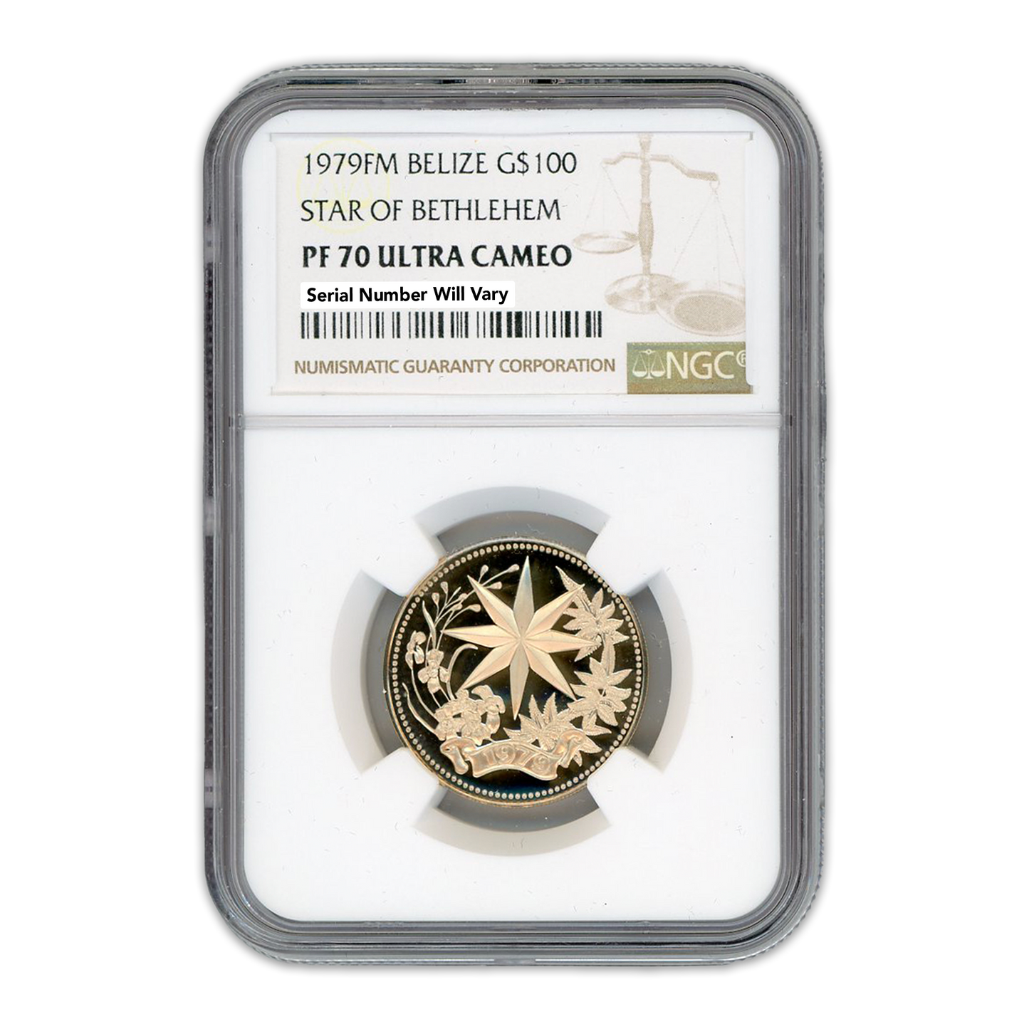 1979 FM Belize $100 Star of Bethlehem -  NGC PF70 Ultra Cameo