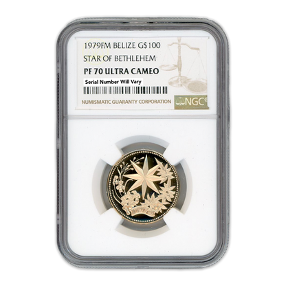 1979 FM Belize $100 Star of Bethlehem -  NGC PF70 Ultra Cameo