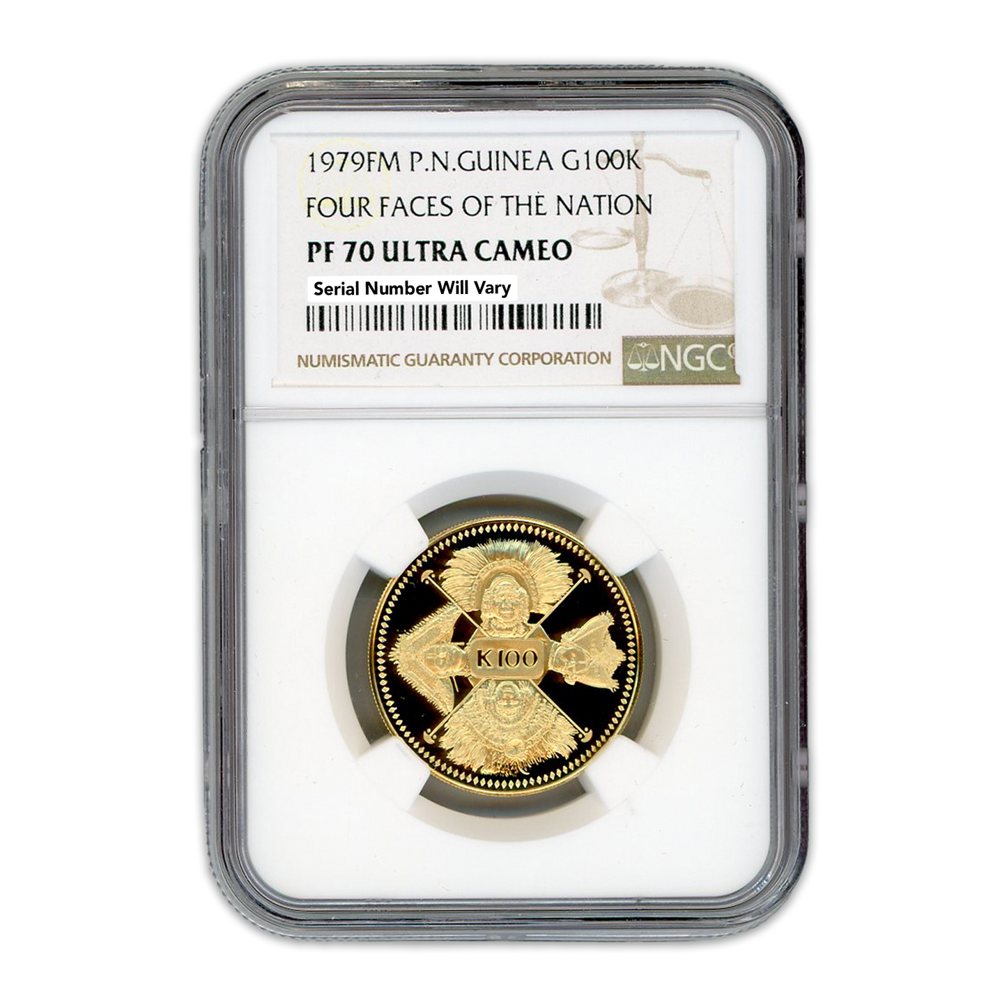 1979 FM P.N Guinea 100k Four Faces of the Nation -  NGC PF70 Ultra Cameo
