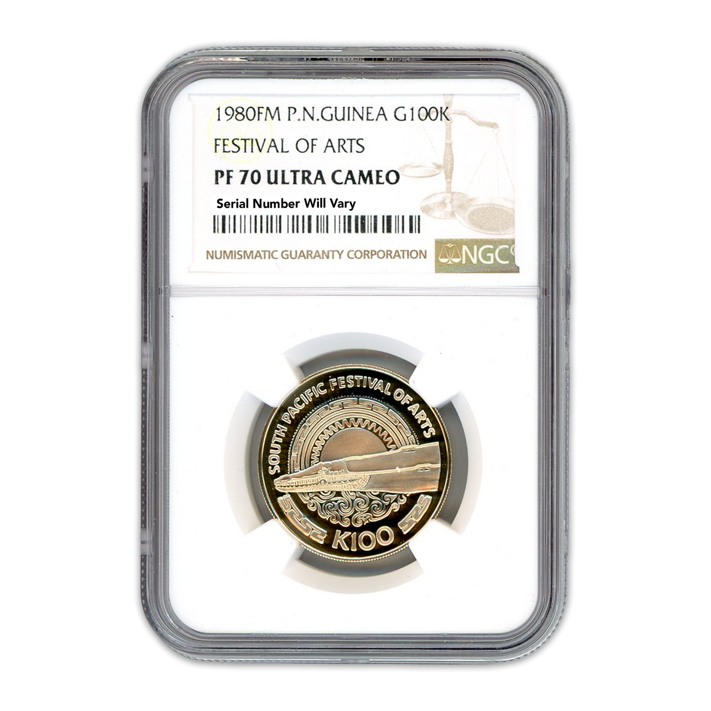1980  FM Guinea 100k Festival Of Arts -  NGC PF70 Ultra Cameo