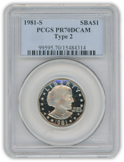 1981 S Susan B Anthony Dollar Type 2 - PCGS PR70 Deep Cameo