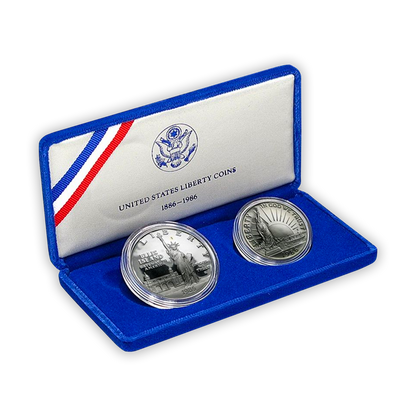 1986 Statue of Liberty 2 pc Proof Set - Original Government Packaging (OGP)