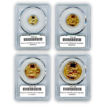 1986 Gold Eagle 4 pc Set - Mint State - PCGS MS70