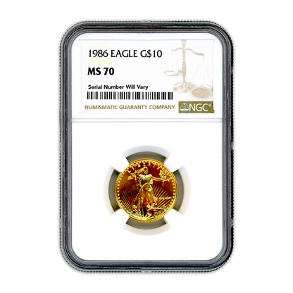 1986 $10 Gold Eagle NGC MS70