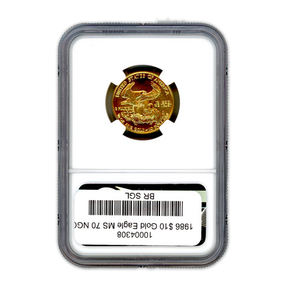 1986 $10 Gold Eagle NGC MS70