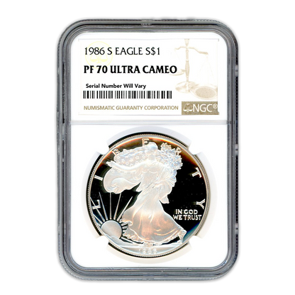 1986 Silver Eagle - Proof  NGC PF70 Ultra Cameo