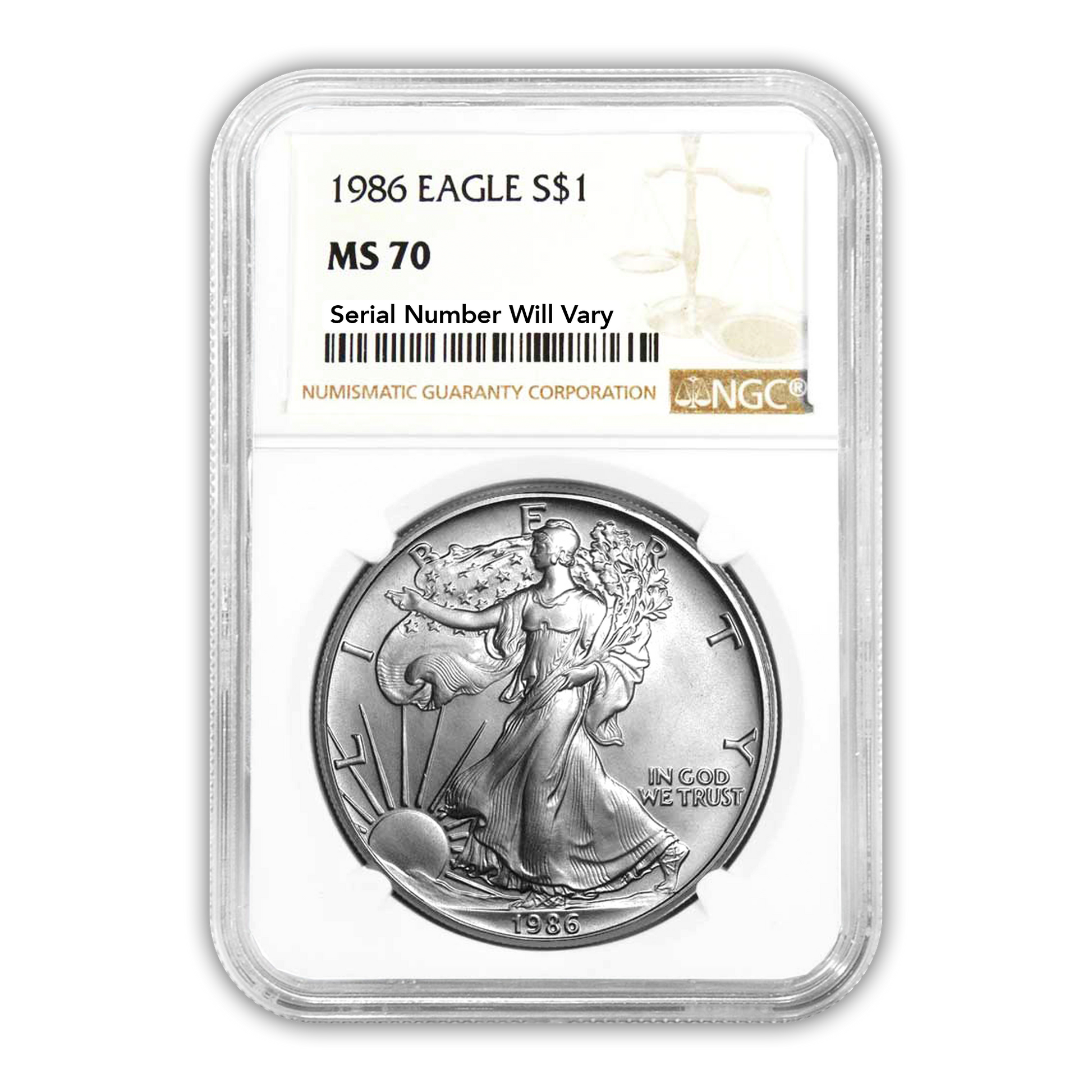 1986 Silver Eagle - Business Strike - NGC MS70 - CoinsTV