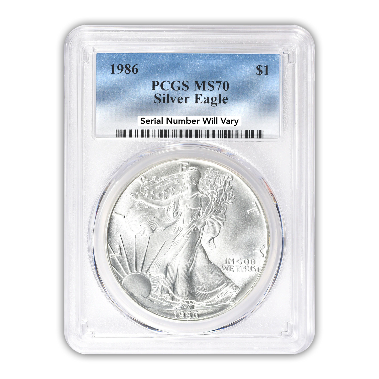 1986 Silver Eagle - Business Strike - PCGS MS70 - CoinsTV