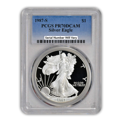 1987 Silver Eagle - Proof - PCGS PR70 - CoinsTV