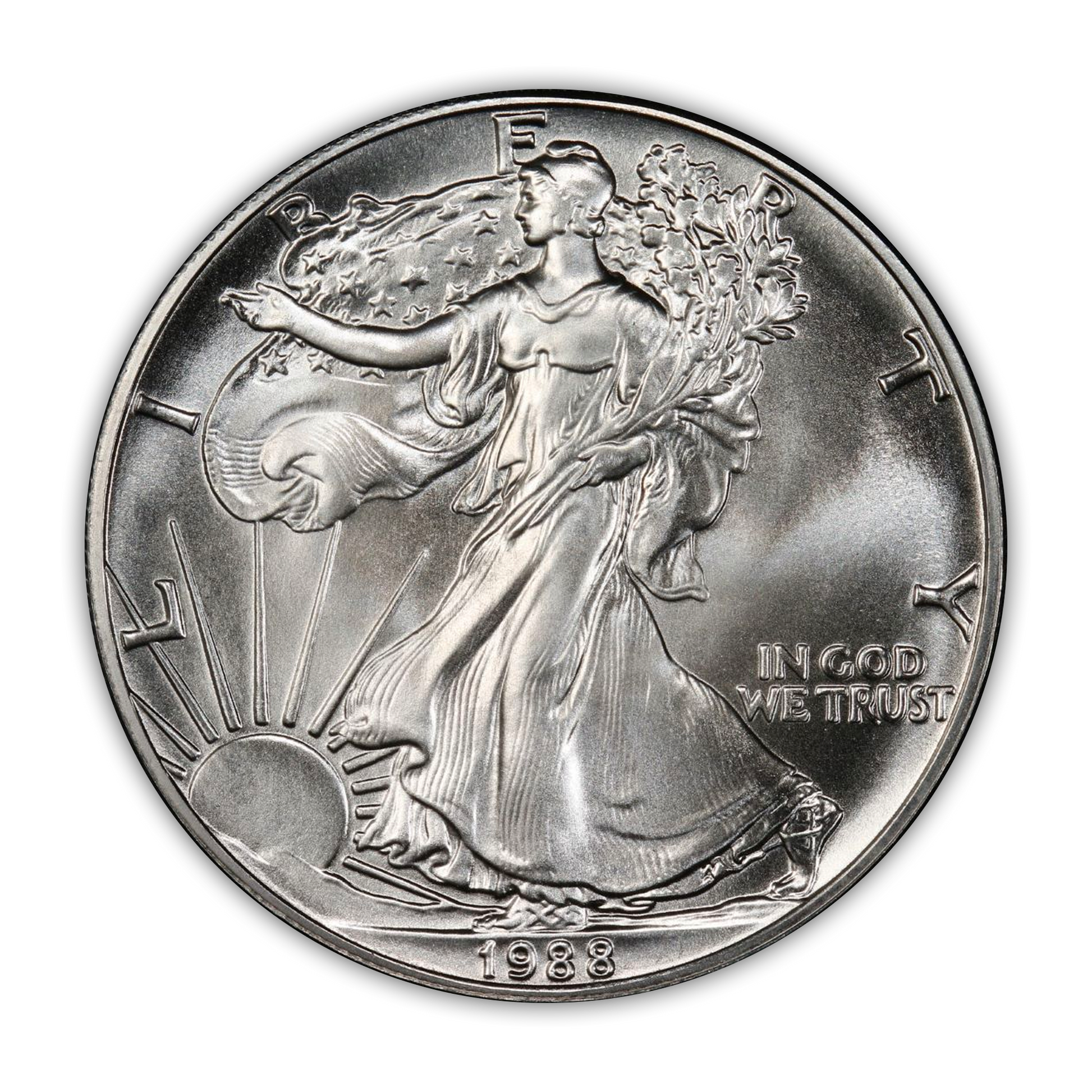 1988 Silver Eagle - Business Strike - Uncirculated - CoinsTV