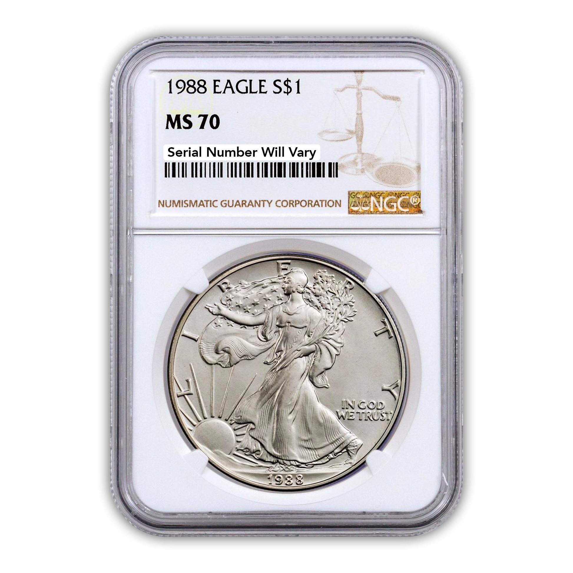 1988 Silver Eagle - Business Strike - NGC MS70 - CoinsTV