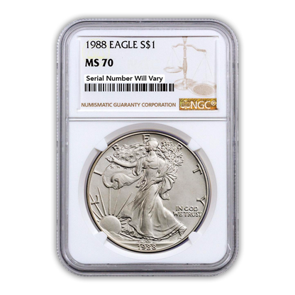 1988 Silver Eagle - Business Strike - NGC MS70 - CoinsTV