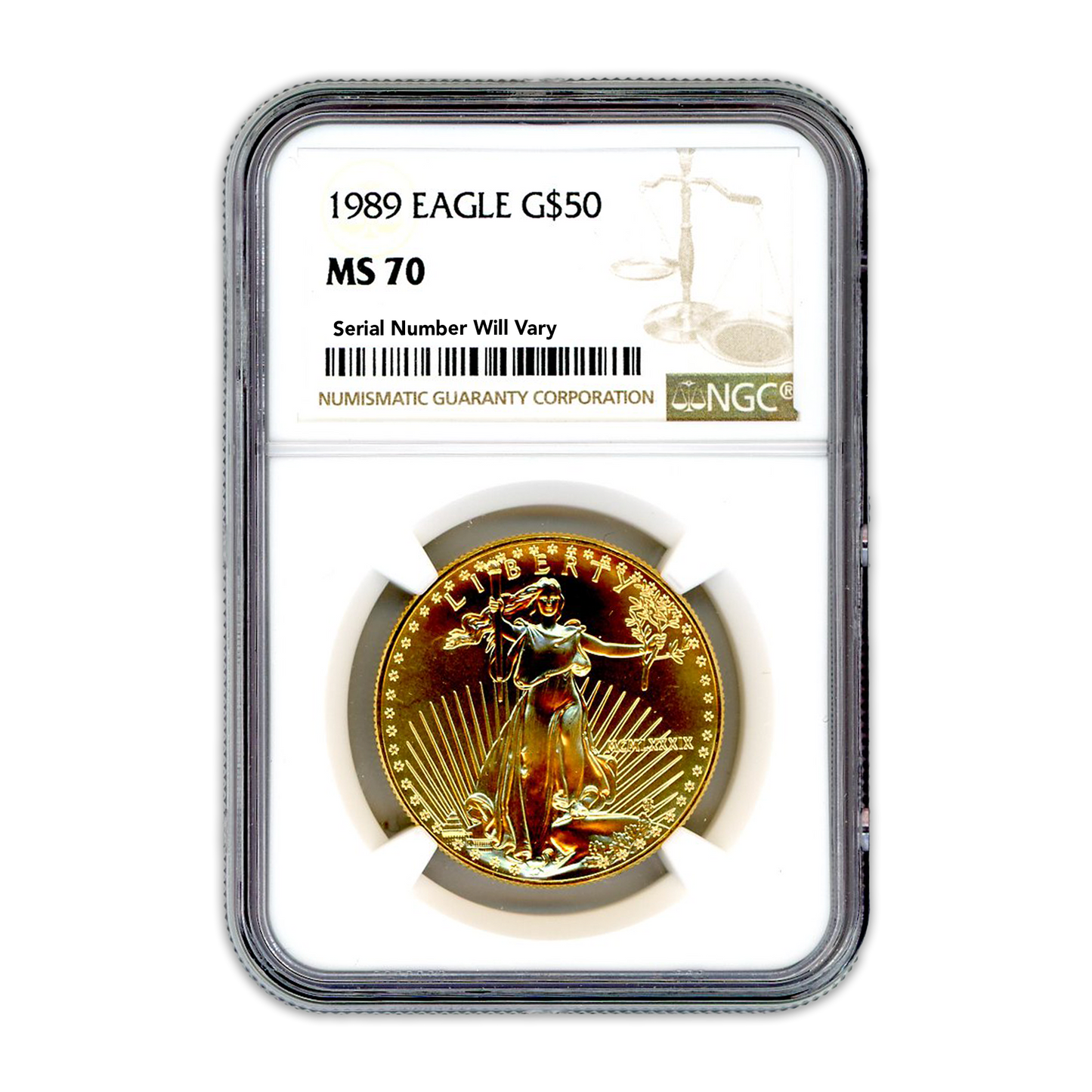 1989 $50 Gold Eagle NGC MS70