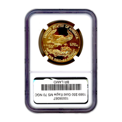 1989 $50 Gold Eagle NGC MS70