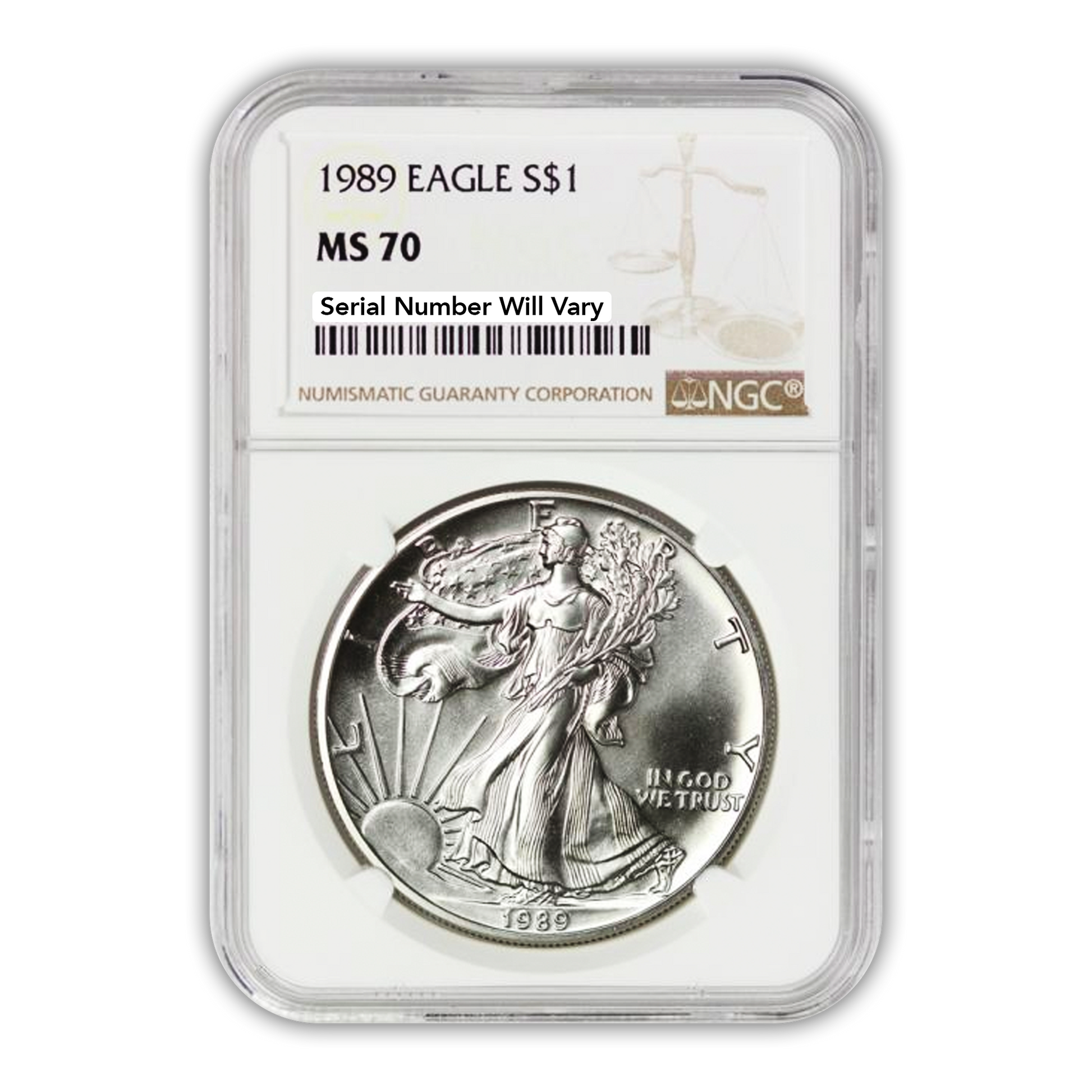 1989 Silver Eagle - Business Strike - NGC MS70 - CoinsTV