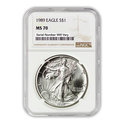 1989 Silver Eagle - Business Strike - NGC MS70 - CoinsTV