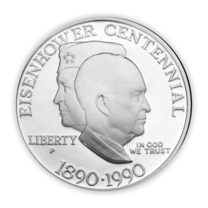 1990 Eisenhower Silver Dollar Philadelphia Proof - Original Government Packaging OGP