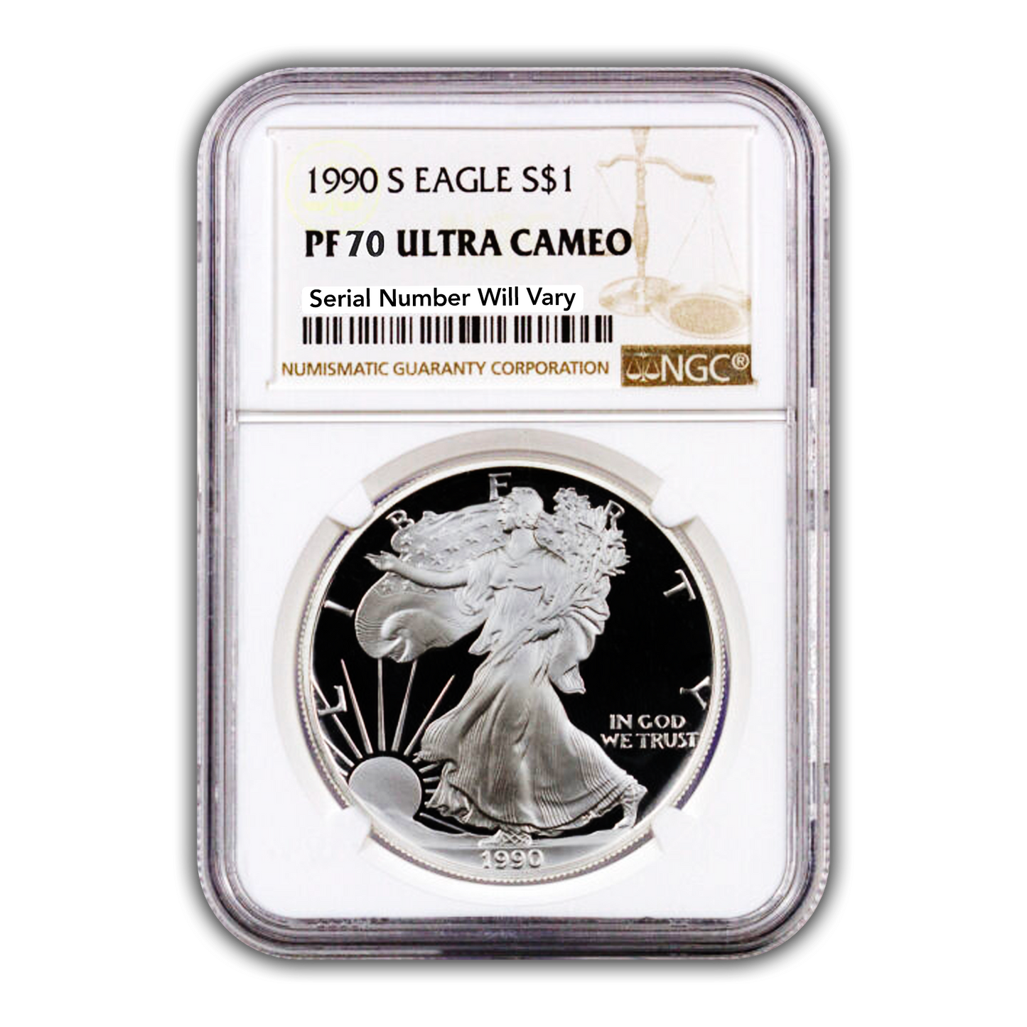 1990 Silver Eagle - Proof - NGC PF70 - CoinsTV