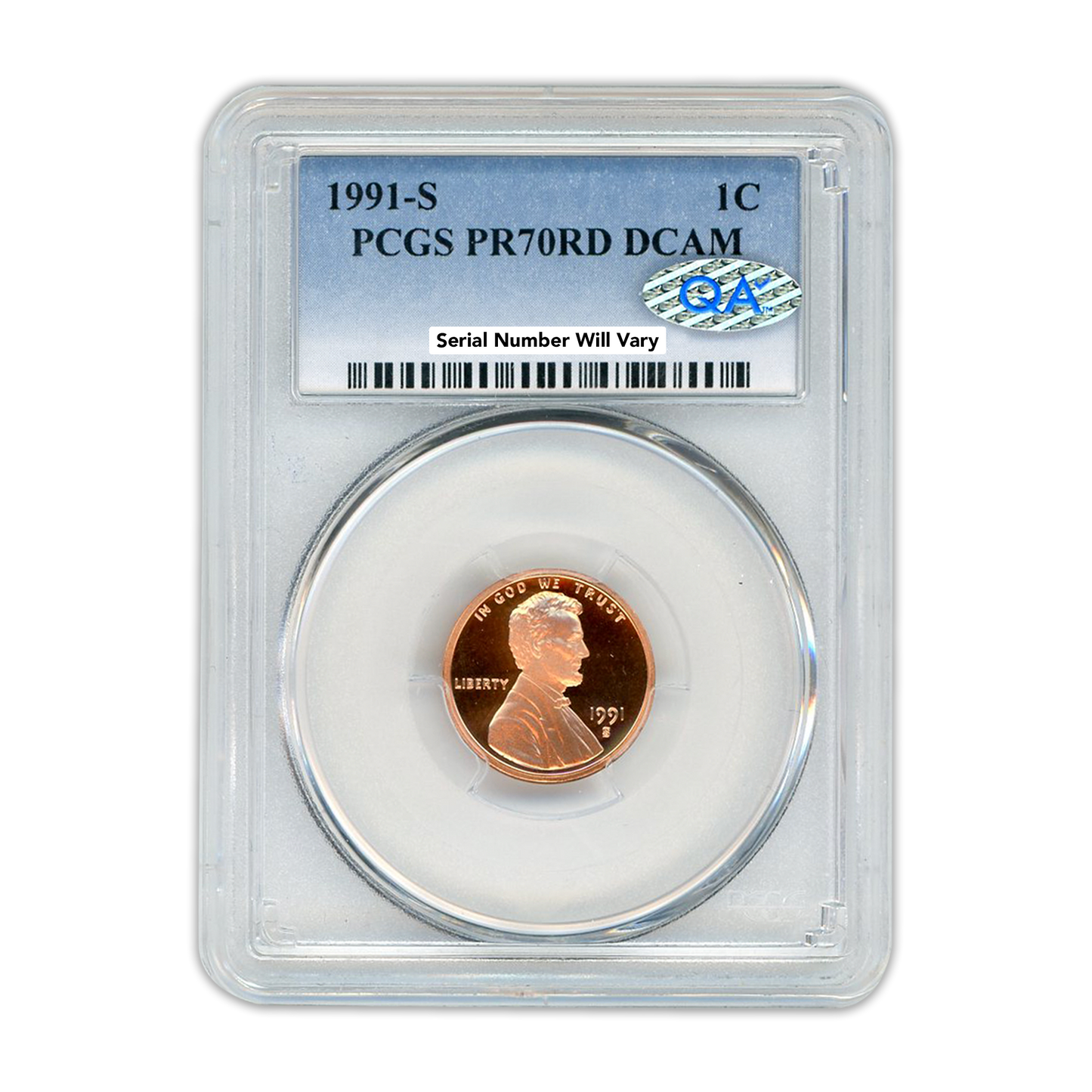 1991 Lincoln Cent - PCGS PR70RD DCAM