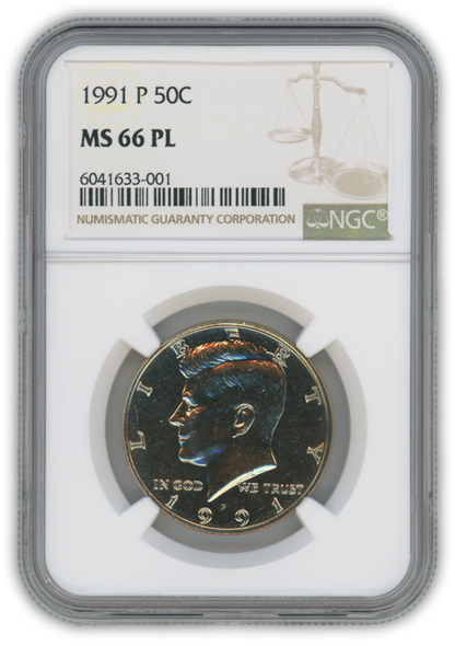 1991 Kennedy Half Dollar Philadelphia - NGC MS66 PL Prooflike