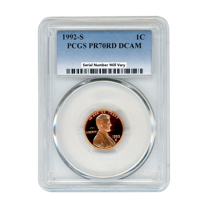 1992 Lincoln Cent - PCGS PR70RD DCAM