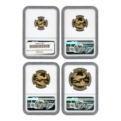 1992 4 Piece Gold Eagle Set NGC PF 70