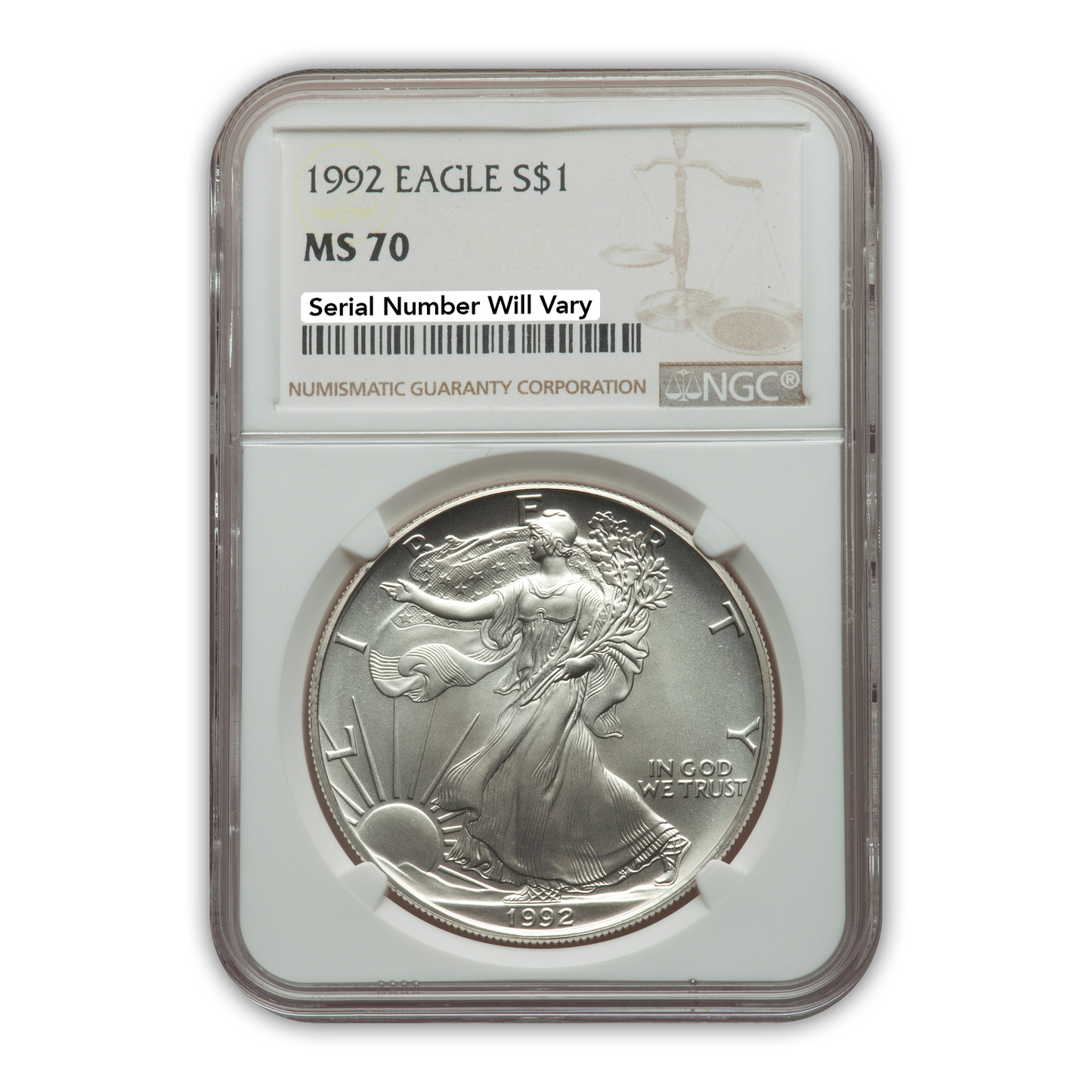 1992 Silver Eagle - Business Strike - NGC MS70 - CoinsTV