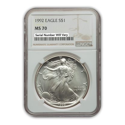 1992 Silver Eagle - Business Strike - NGC MS70 - CoinsTV