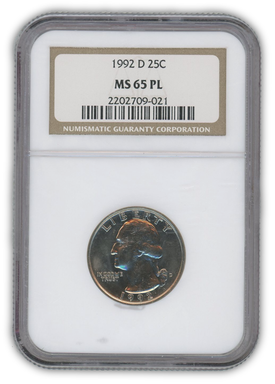1992 Washington Quarter Denver- NGC MS65 PL Prooflike
