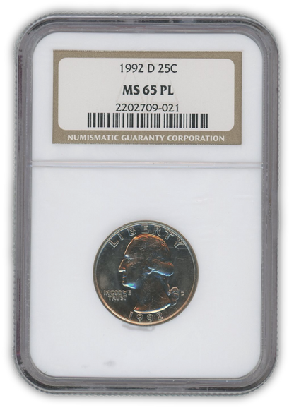1992 Washington Quarter Denver- NGC MS65 PL Prooflike