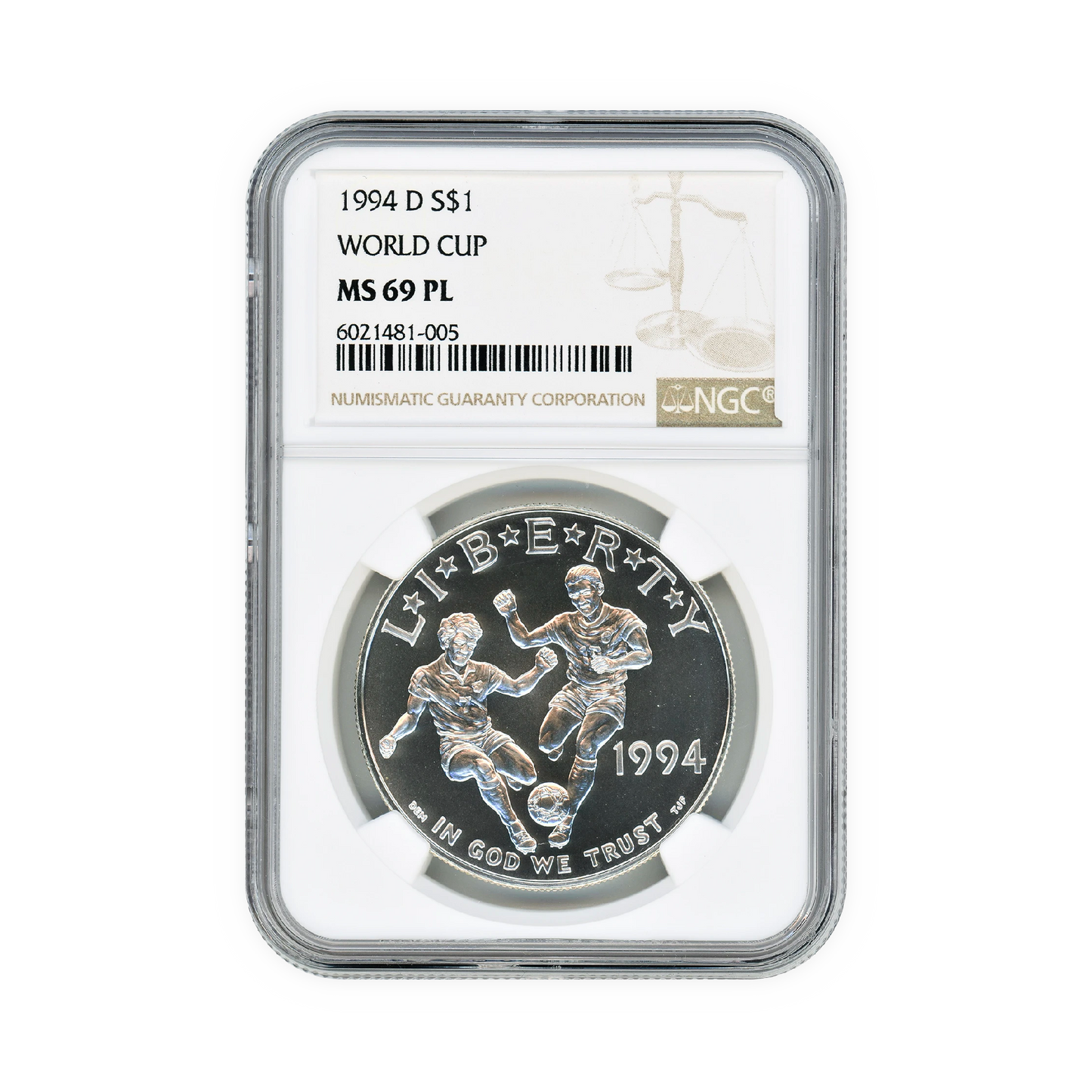 1994-D World Cup Silver Dollar - NGC MS69 PL Prooflike