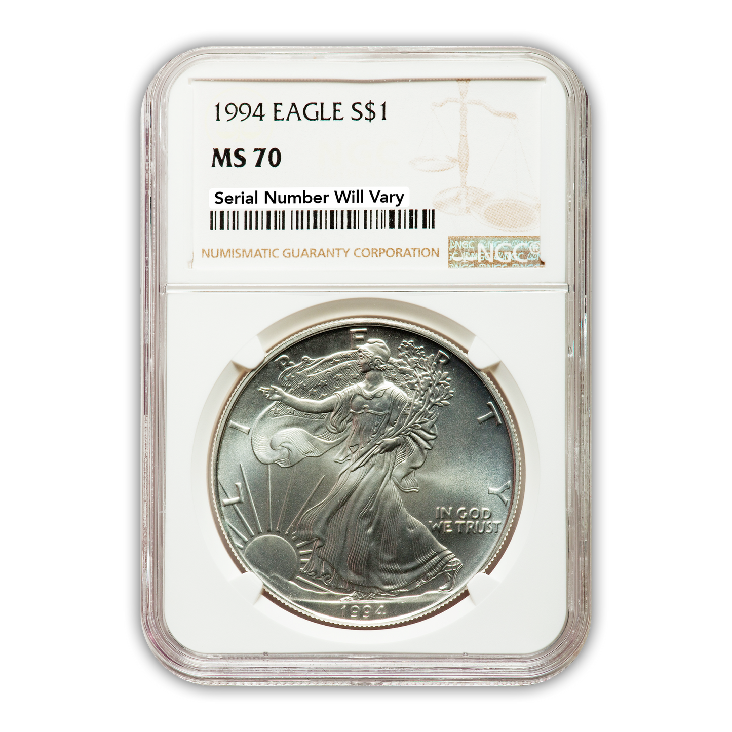 1994 Silver Eagle - Business Strike - NGC MS70 - CoinsTV