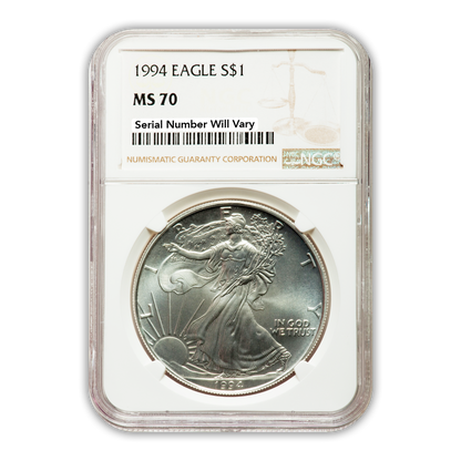 1994 Silver Eagle - Business Strike - NGC MS70 - CoinsTV
