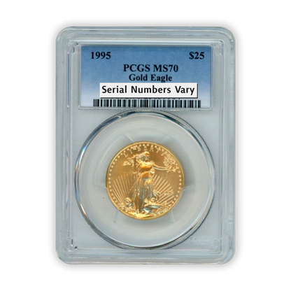 1995 $25 Gold Eagle - 1/2 oz West Point PCGS MS70