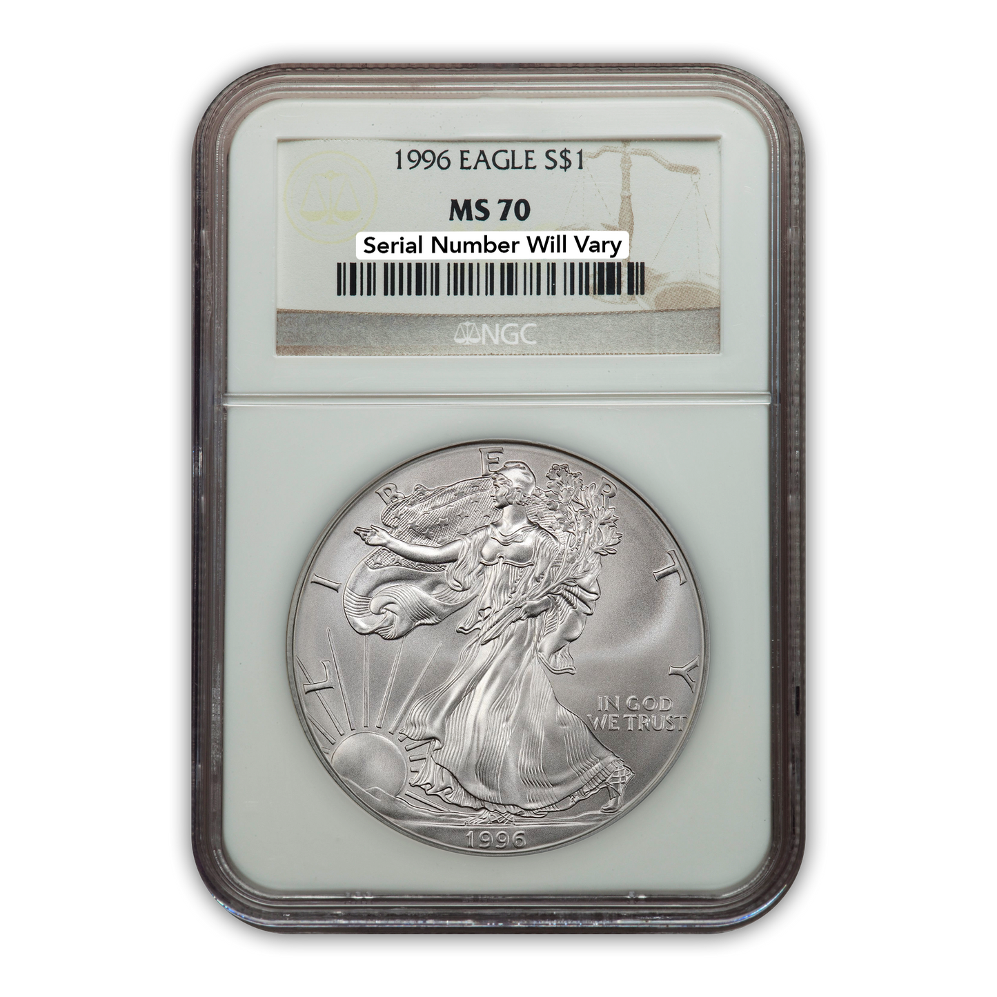 1996 Silver Eagle - Business Strike - NGC MS70 - CoinsTV