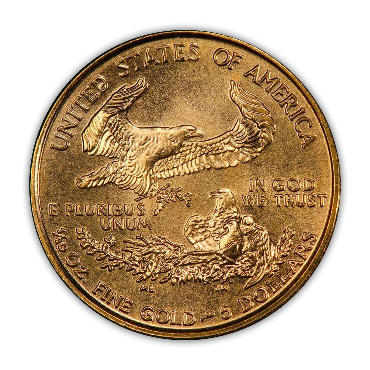1997 $5 Gold Eagle - 1/10th oz - Business Strike - Uncirculated - CoinsTV
